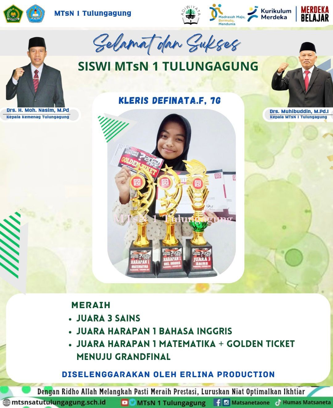 Golden Ticket Grandfinal, Juara III Sains, Juara Harapan I Bahasa Inggris dan Matematika