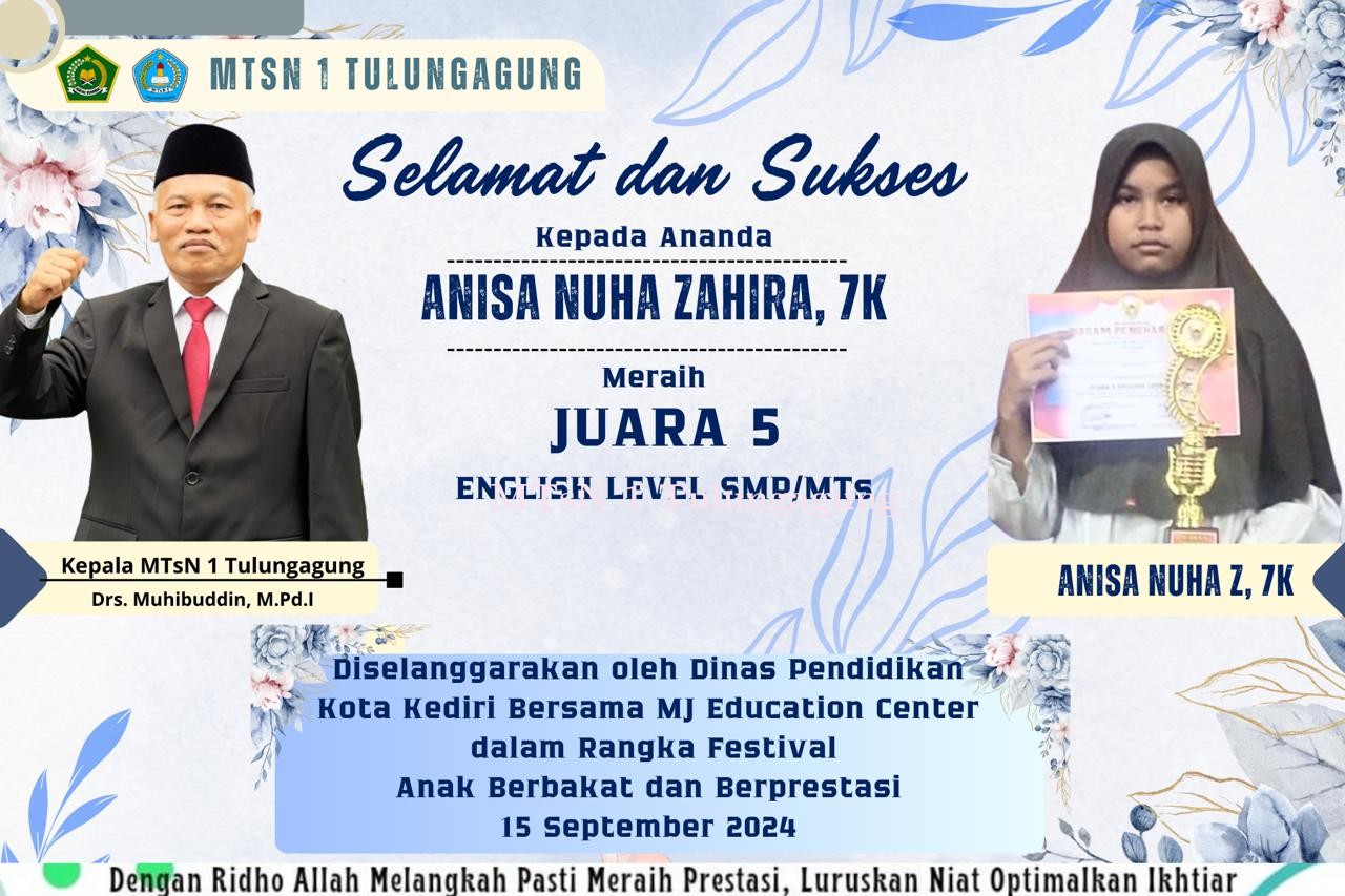 Juara 5 English dalam Festival Anak Berbakat dan Berprestasi di Kediri