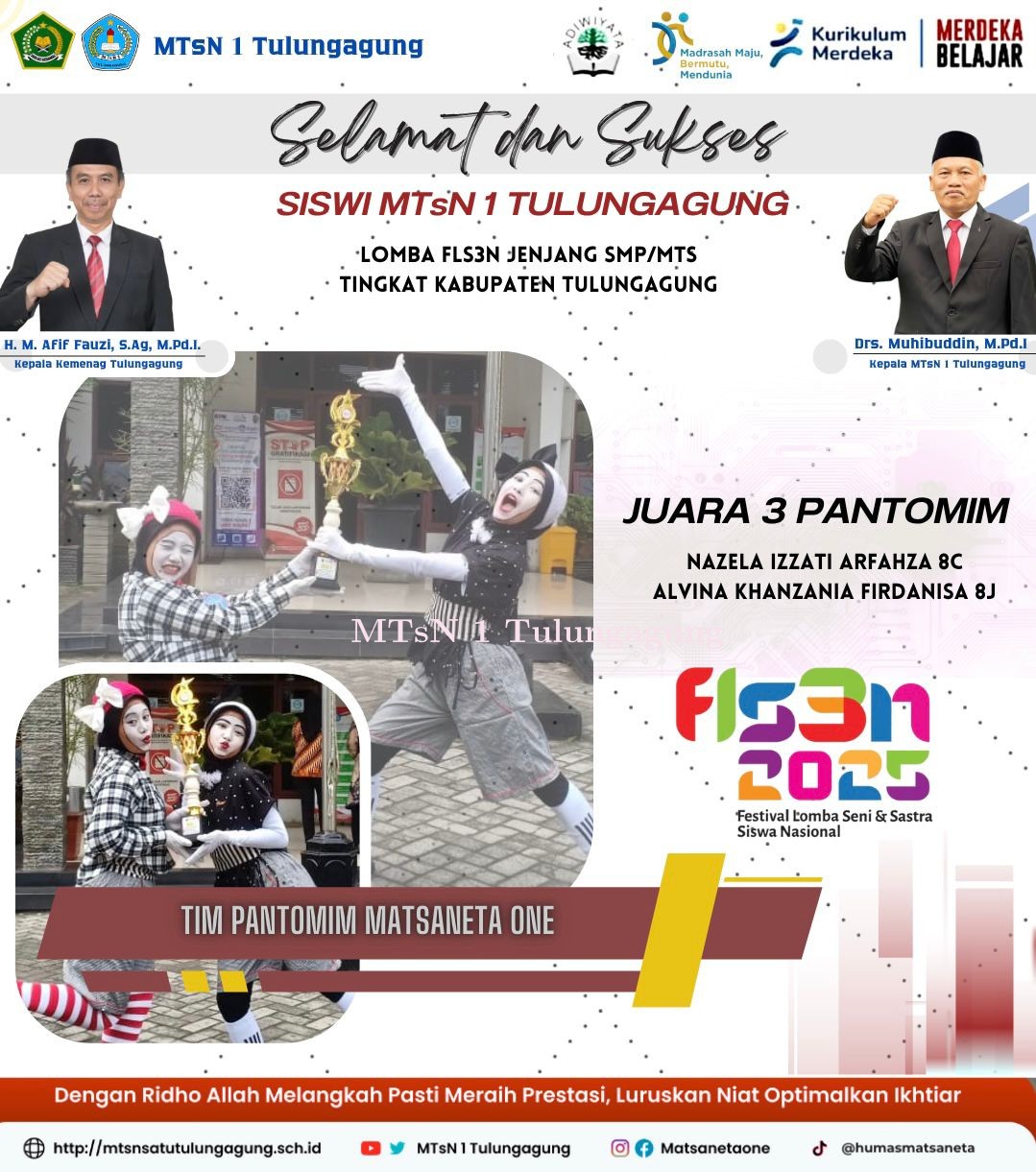 Pantomim MTsN 1 Tulungagung Juara 3 FLS3N Kabupaten
